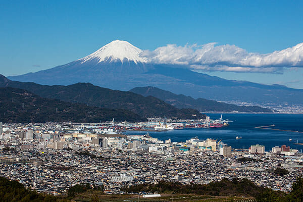 富士山を眺めながらの 入港シーンは必見<br>■清水